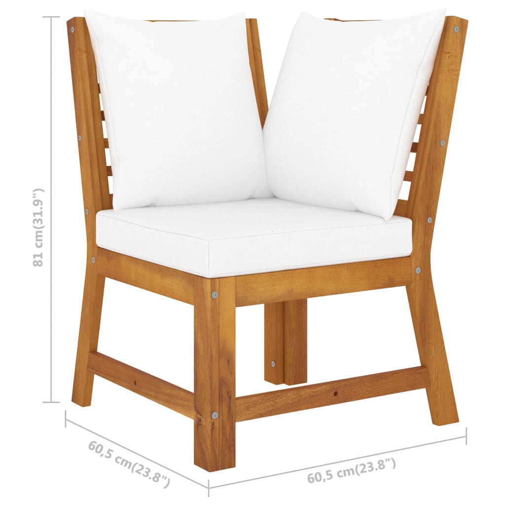 4-Tlg. Garten-Lounge-Set Mit Auflagen Massivholz Akazie