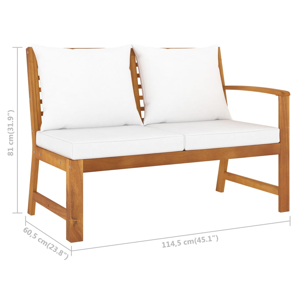 4-Tlg. Garten-Lounge-Set Mit Auflagen Massivholz Akazie