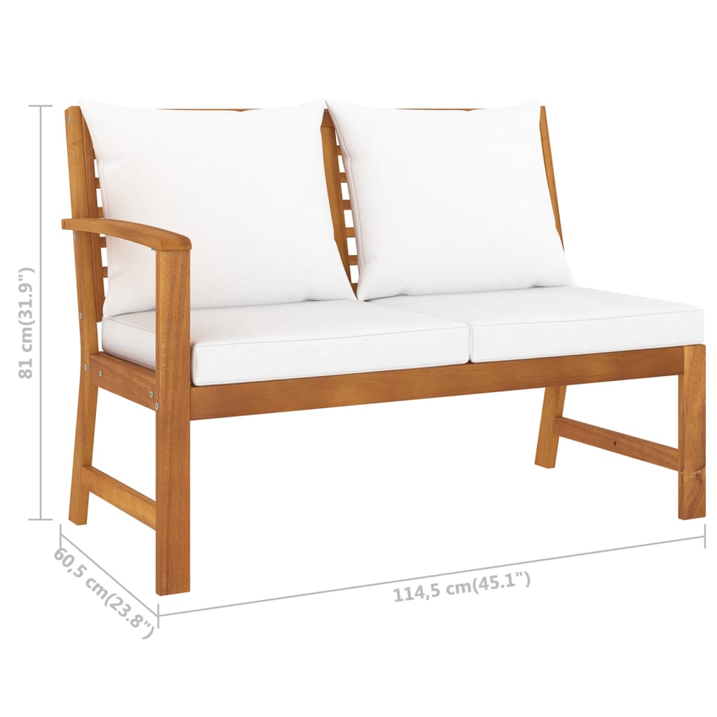 4-Tlg. Garten-Lounge-Set Mit Auflagen Massivholz Akazie