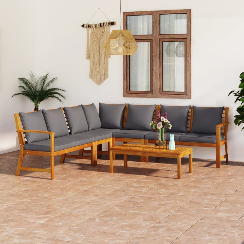 4-Tlg. Garten-Lounge-Set Mit Auflagen Massivholz Akazie