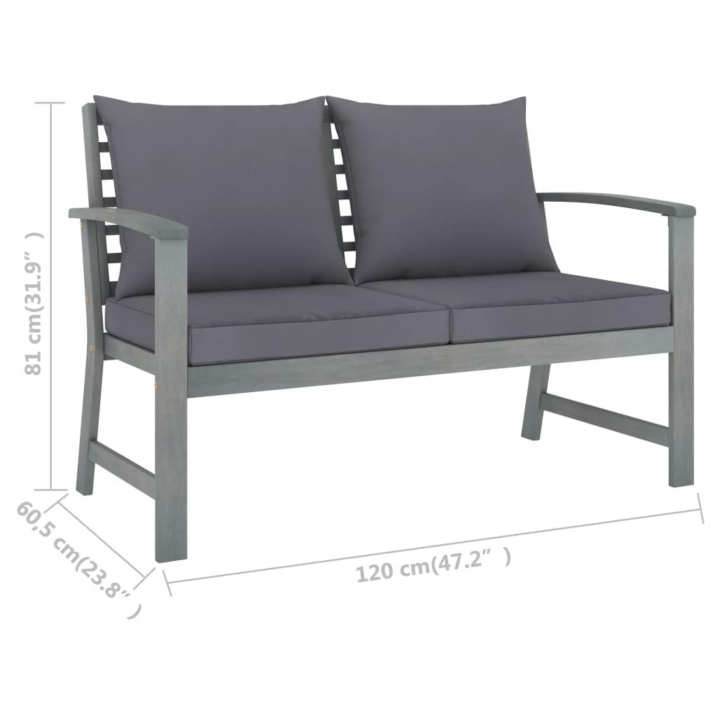 5-Tlg. Garten-Lounge-Set Mit Auflagen Massivholz Akazie