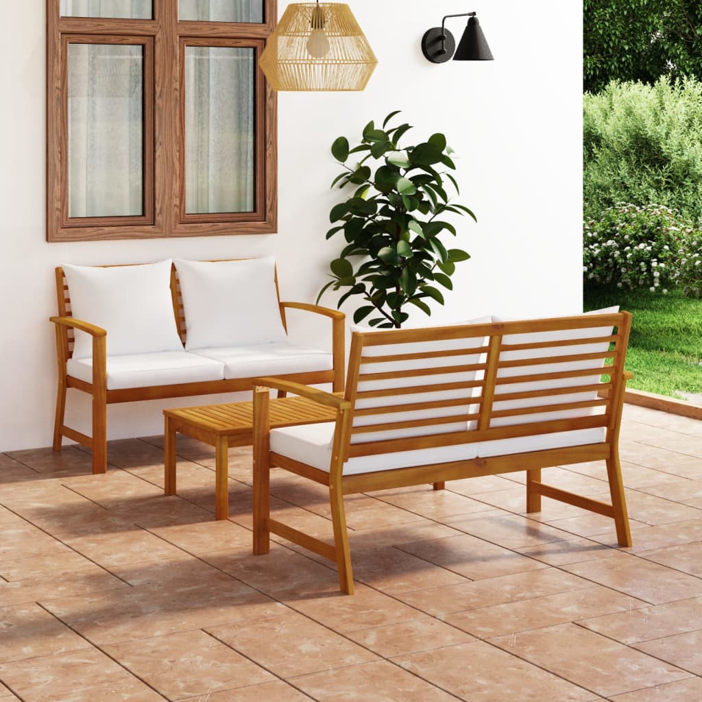 5-Tlg. Garten-Lounge-Set Mit Auflagen Massivholz Akazie