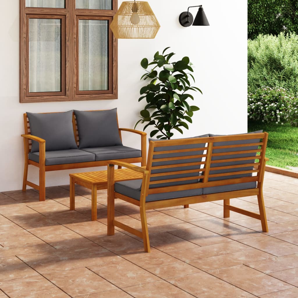 5-Tlg. Garten-Lounge-Set Mit Auflagen Massivholz Akazie