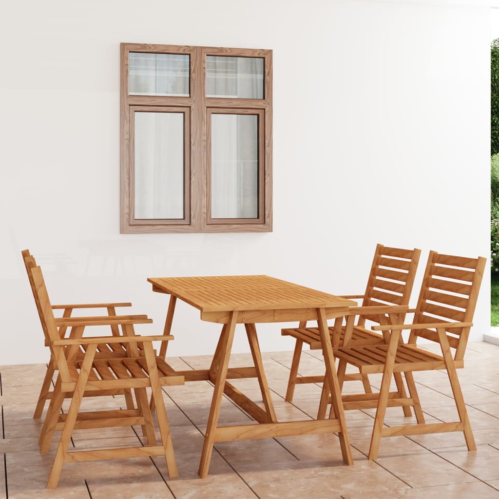 5-Tlg. Garten-Essgruppe Massivholz Akazie