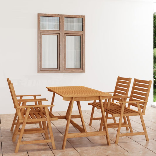 5-Tlg. Garten-Essgruppe Massivholz Akazie