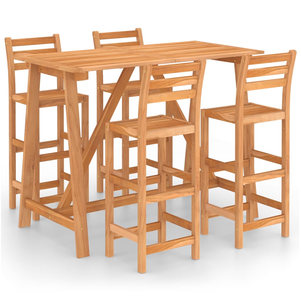 5-Tlg. Gartenbar-Set Massivholz Akazie
