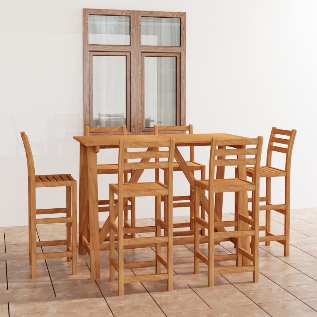 5-Tlg. Gartenbar-Set Massivholz Akazie