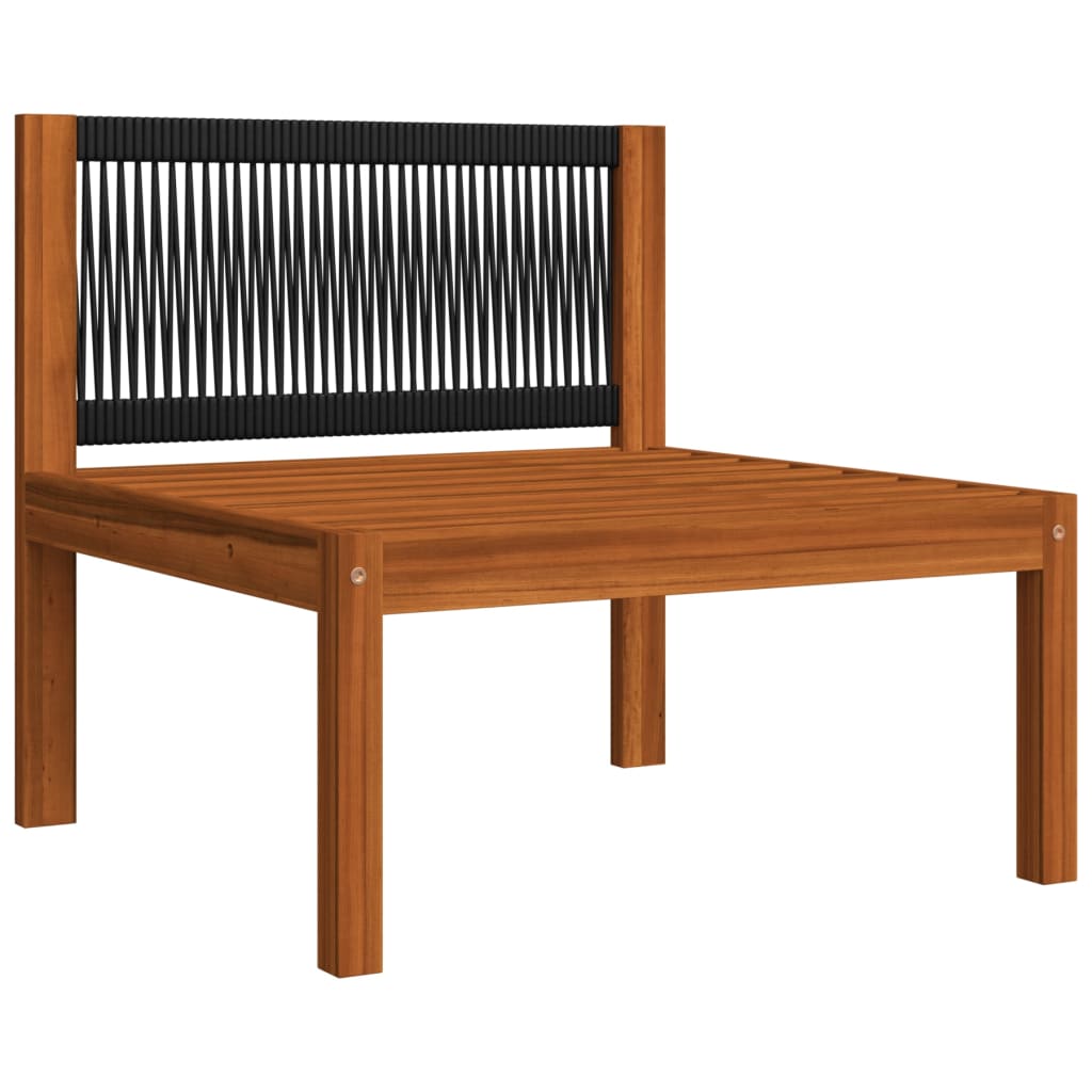6-Tlg. Garten-Lounge-Set Mit Kissen Cremefarbenes Holz Akazie & Seil