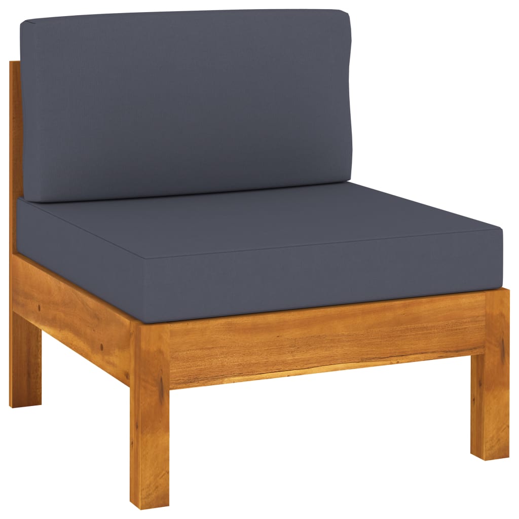 6-Tlg. Garten-Lounge-Set Mit En Auflagen Akazienholz