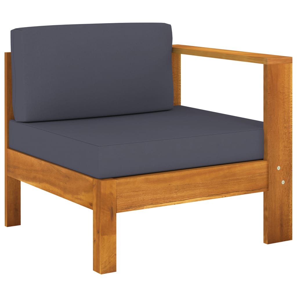6-Tlg. Garten-Lounge-Set Mit En Auflagen Akazienholz