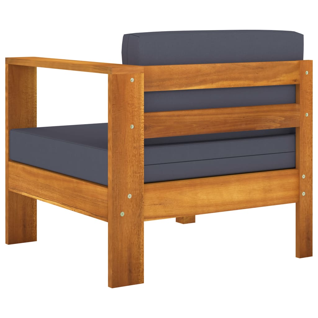 6-Tlg. Garten-Lounge-Set Mit En Auflagen Akazienholz