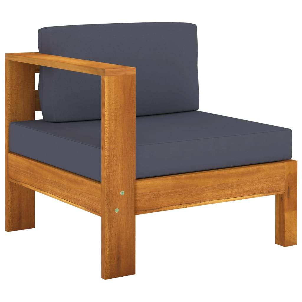 6-Tlg. Garten-Lounge-Set Mit En Auflagen Akazienholz