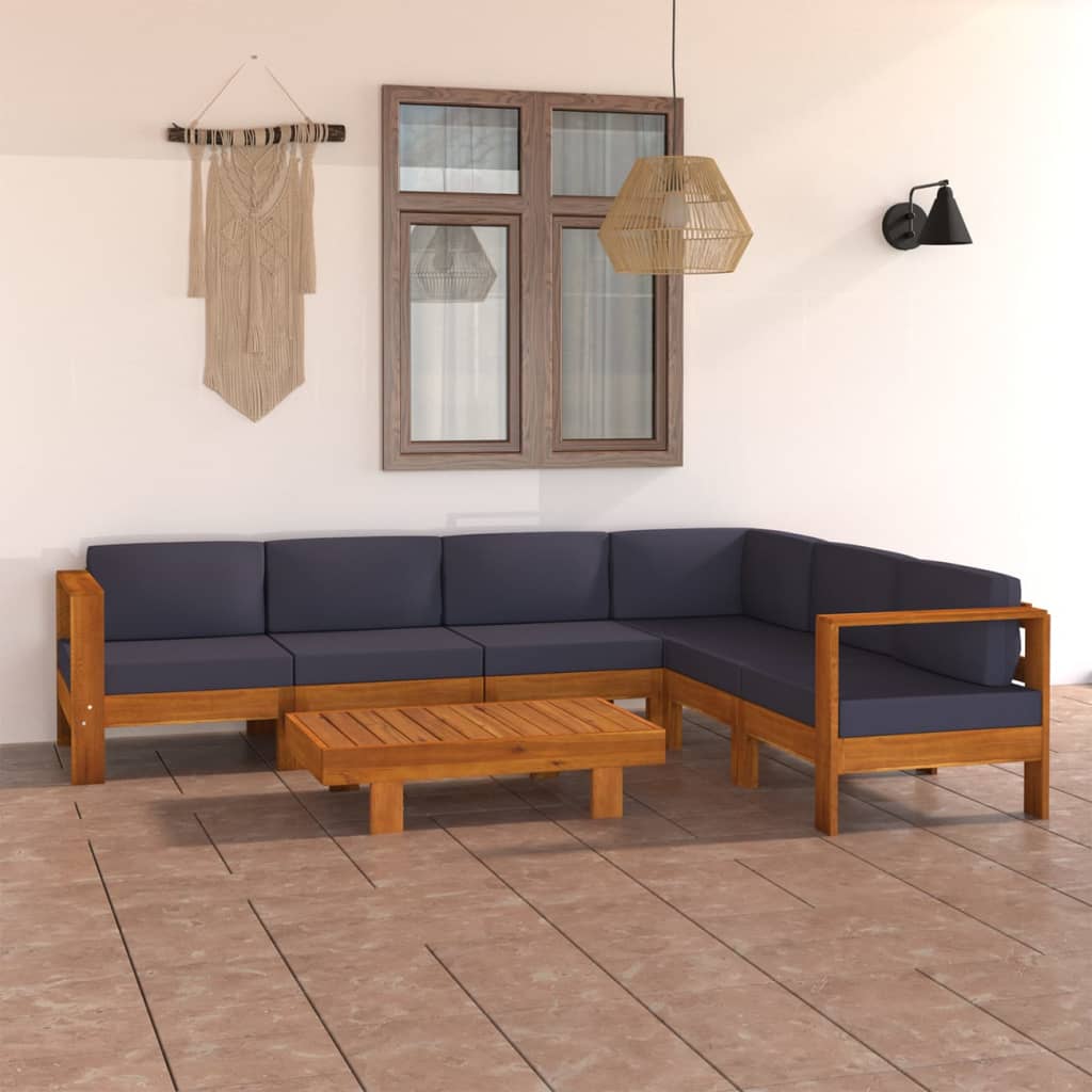 -Gartensofa Mit Weißen Auflagen Massivholz Akazie