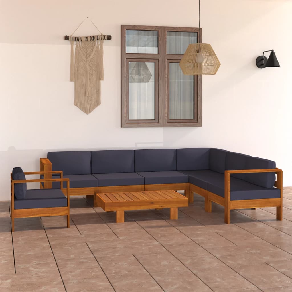 -Gartensofa Mit Weißen Auflagen Massivholz Akazie