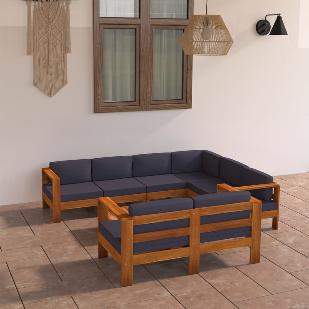 -Gartensofa Mit Weißen Auflagen Massivholz Akazie