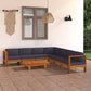-Gartensofa Mit Weißen Auflagen Massivholz Akazie