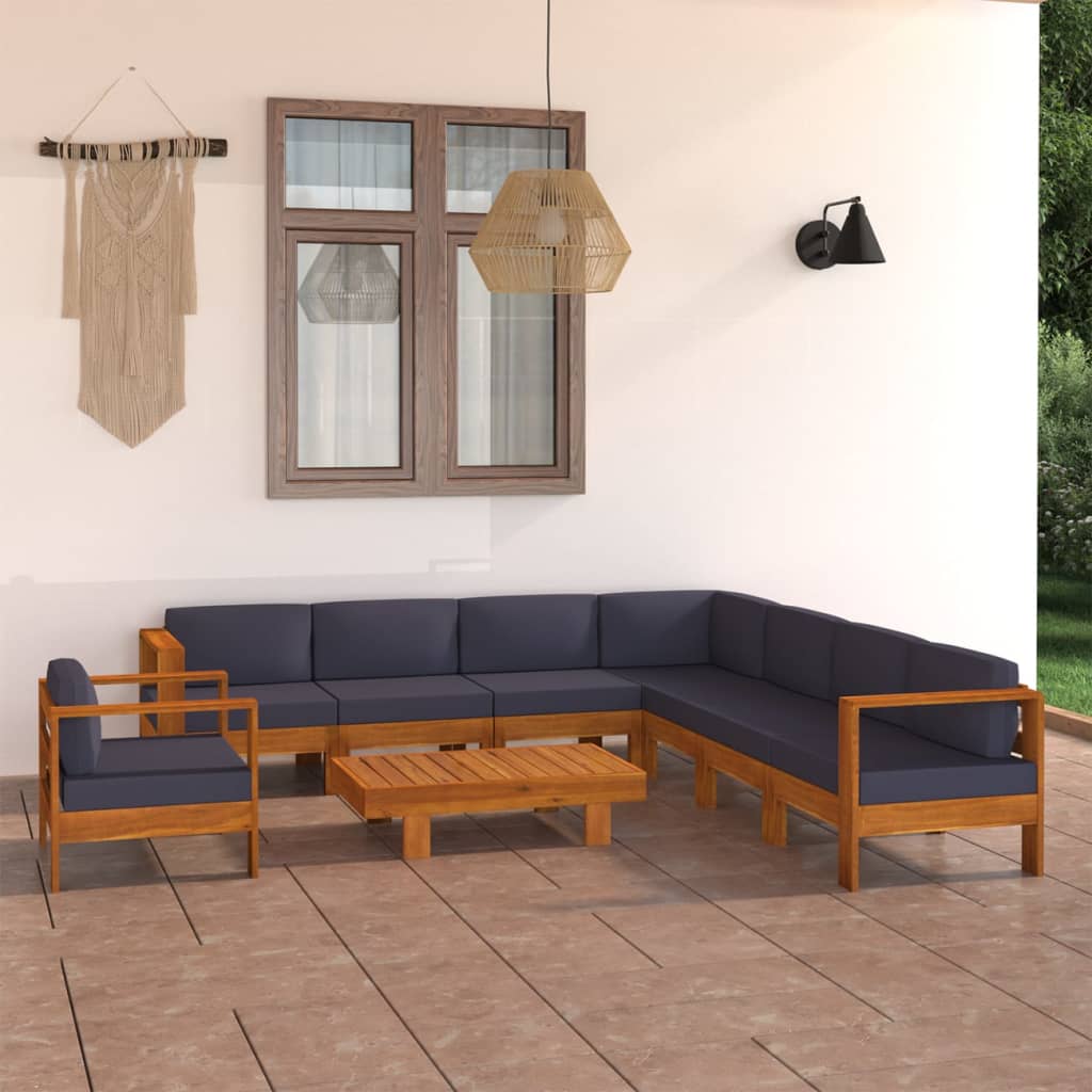 -Gartensofa Mit Weißen Auflagen Massivholz Akazie
