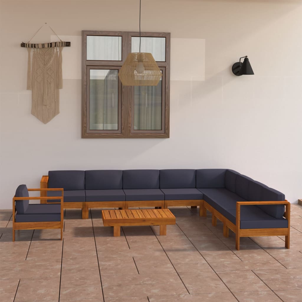 -Gartensofa Mit Weißen Auflagen Massivholz Akazie