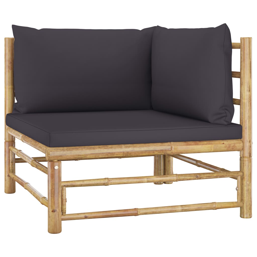 7-Tlg. Garten-Lounge-Set Mit En Kissen Bambus