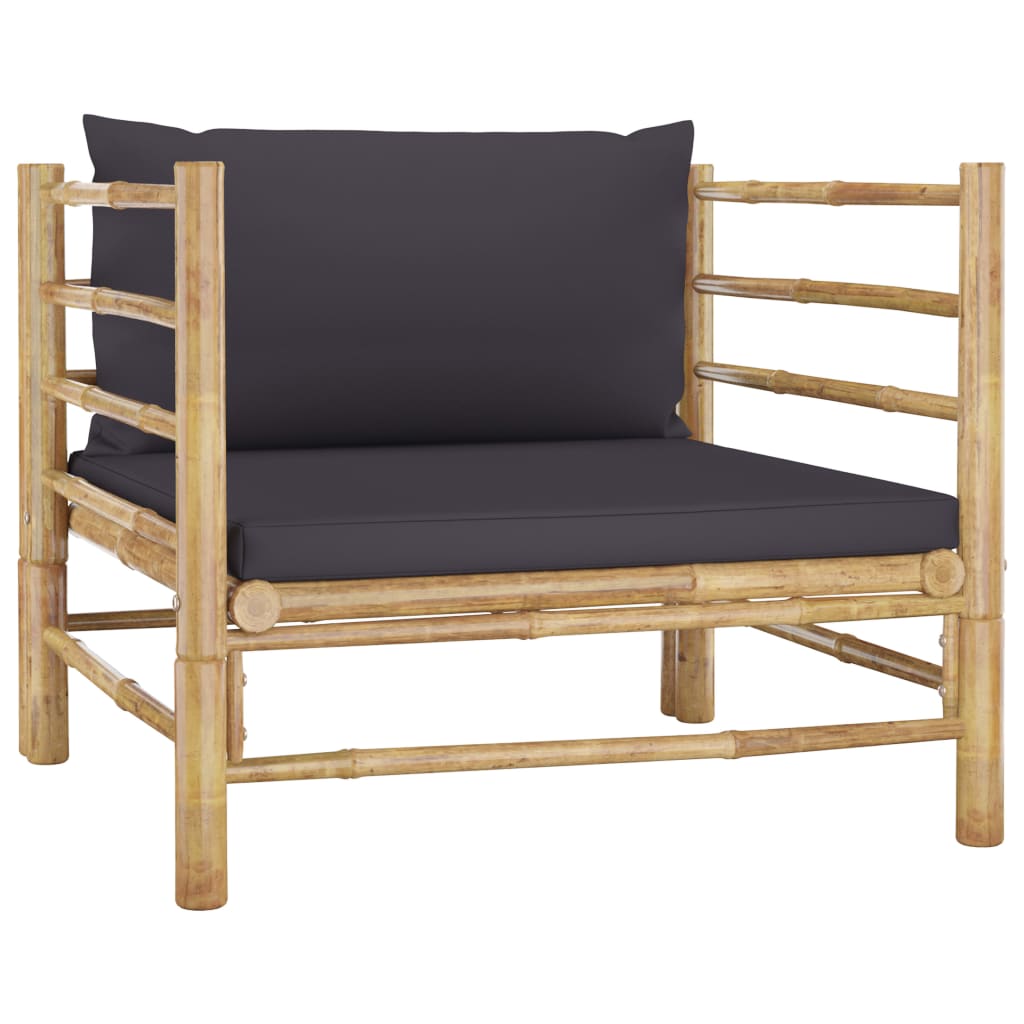 7-Tlg. Garten-Lounge-Set Mit En Kissen Bambus