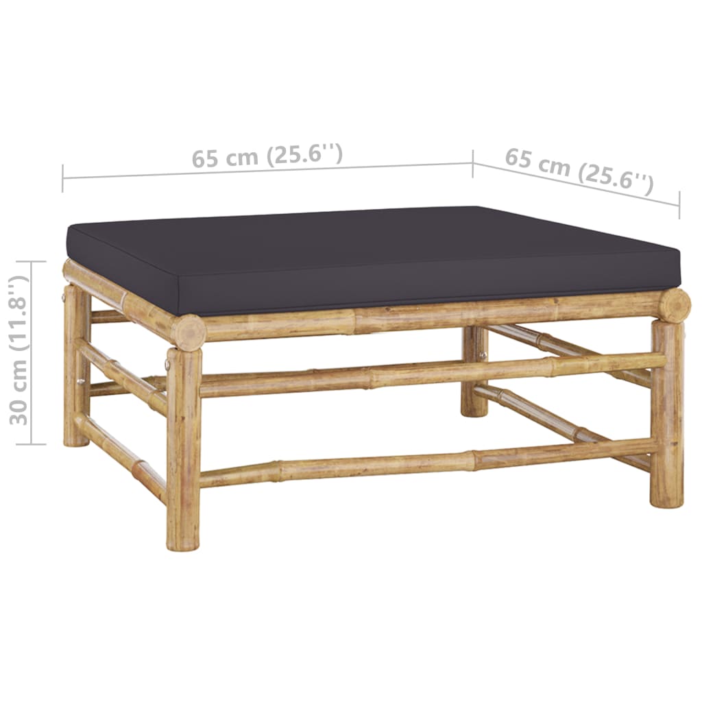 7-Tlg. Garten-Lounge-Set Mit En Kissen Bambus