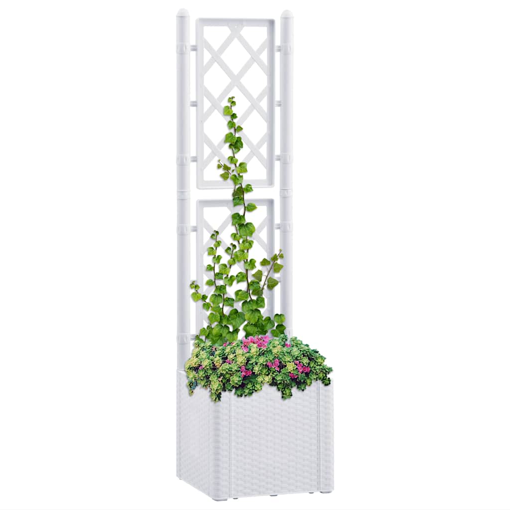 Garten-Hochbeet Mit Spalier Und Selbstbewässerungssystem Weiß