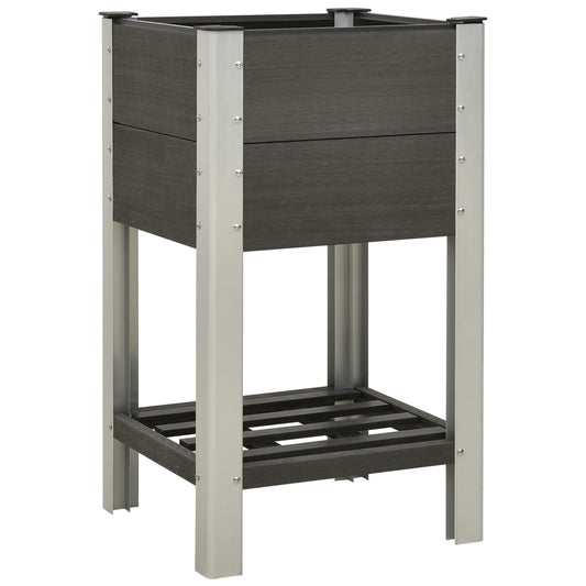 Garten-Hochbeet Mit Ablage Wpc Grau