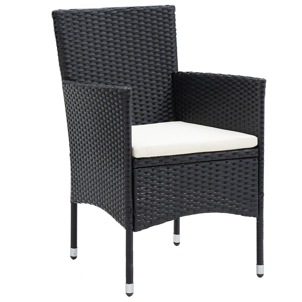 5-Tlg. Garten-Essgruppe Poly Rattan Und Hartglas