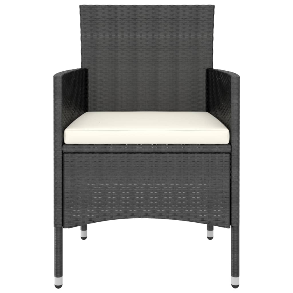 5-Tlg. Garten-Essgruppe Poly Rattan Und Hartglas