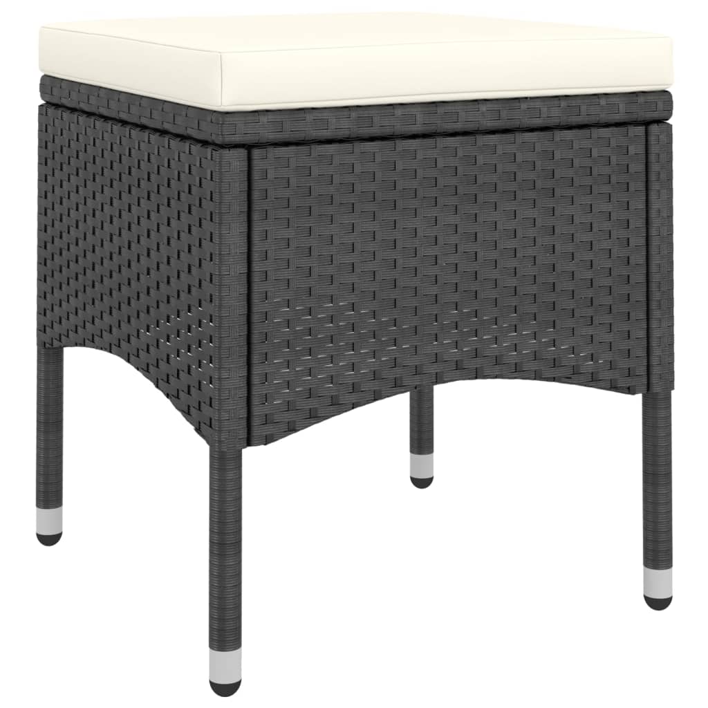 5-Tlg. Garten-Essgruppe Poly Rattan Und Hartglas