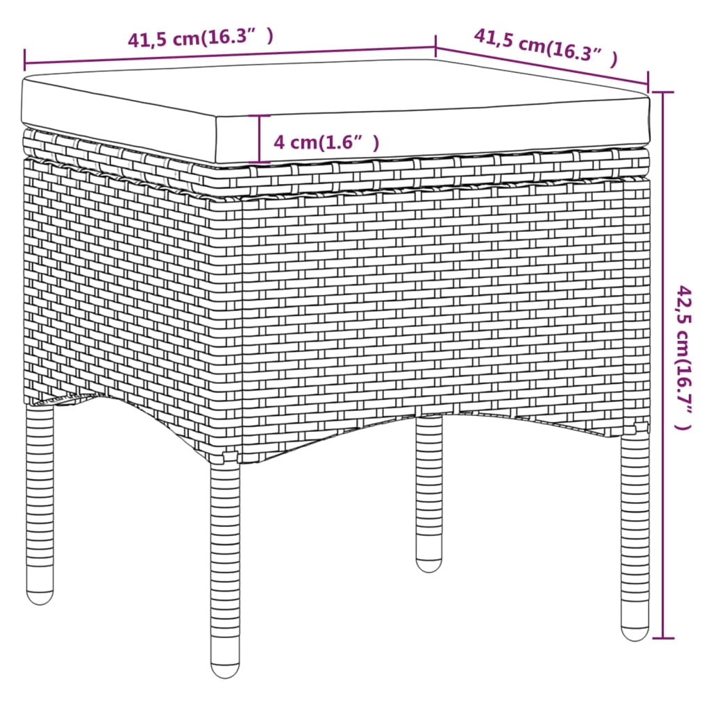 5-Tlg. Garten-Essgruppe Poly Rattan Und Hartglas Grau