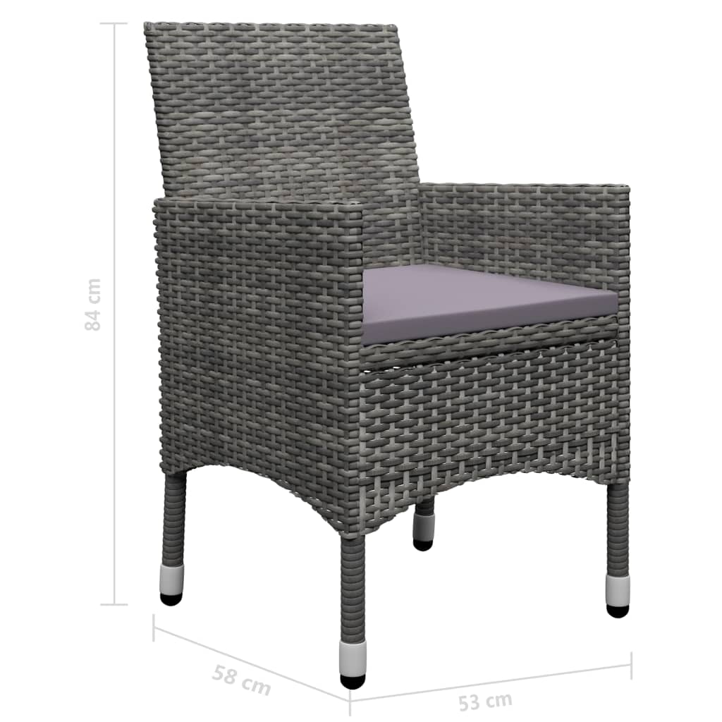 9-Tlg. Garten-Essgruppe Poly Rattan Und Glas