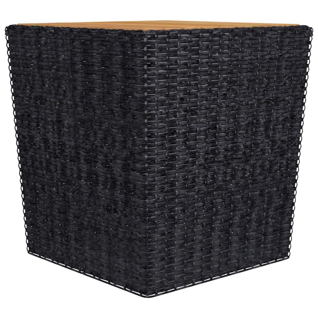 3-Tlg. Bistro-Set Poly Rattan Und Akazienholz