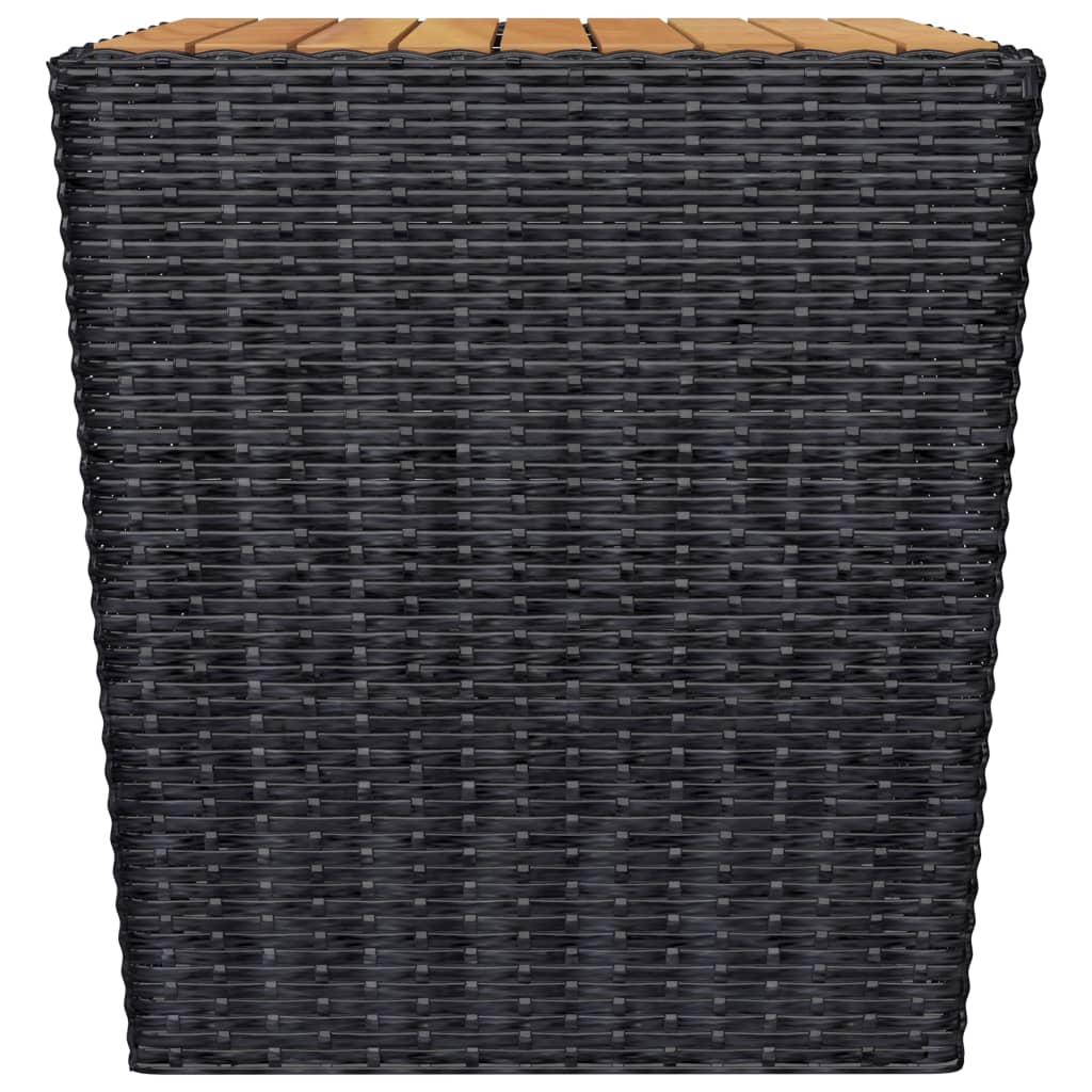 3-Tlg. Bistro-Set Poly Rattan Und Akazienholz