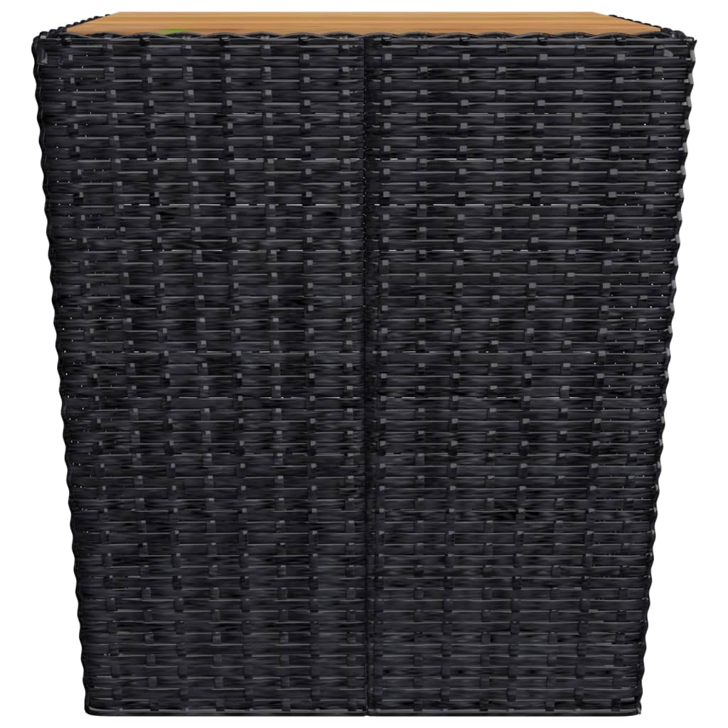 3-Tlg. Bistro-Set Poly Rattan Und Akazienholz