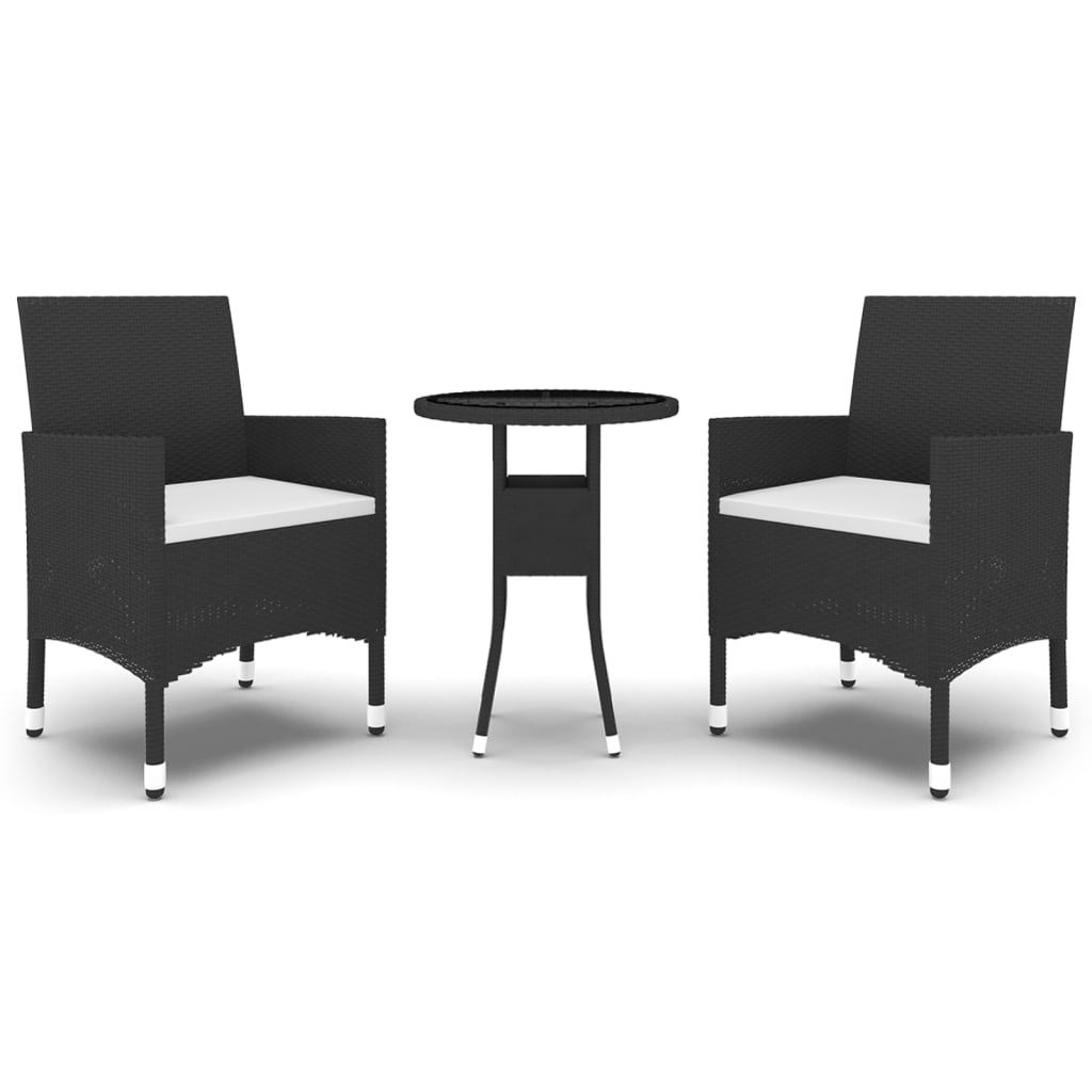 3-Tlg. Garten-Essgruppe Poly Rattan