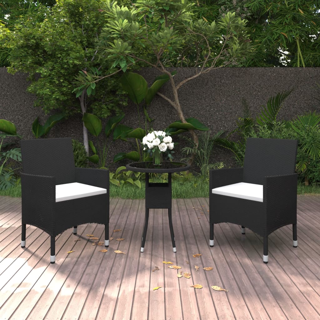 3-Tlg. Garten-Essgruppe Poly Rattan