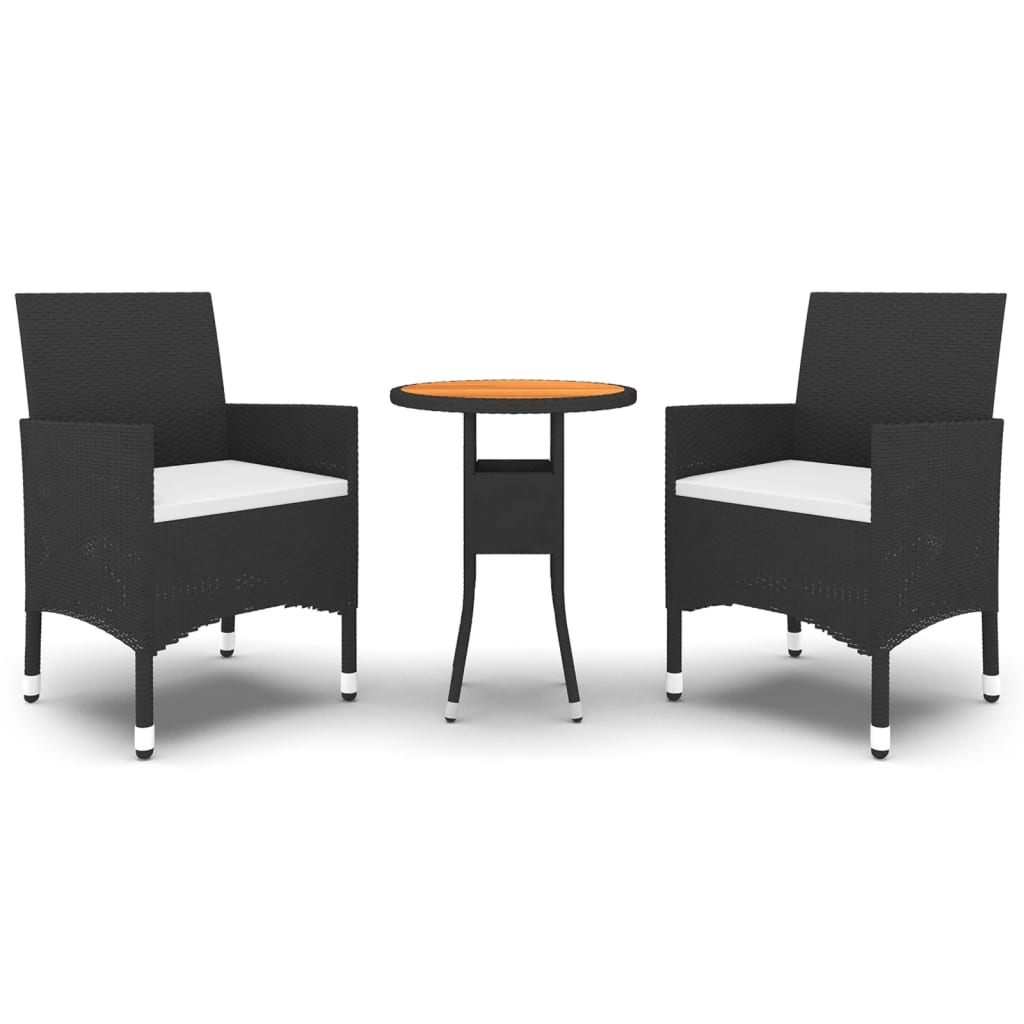 3-Tlg. Garten-Essgruppe Poly Rattan