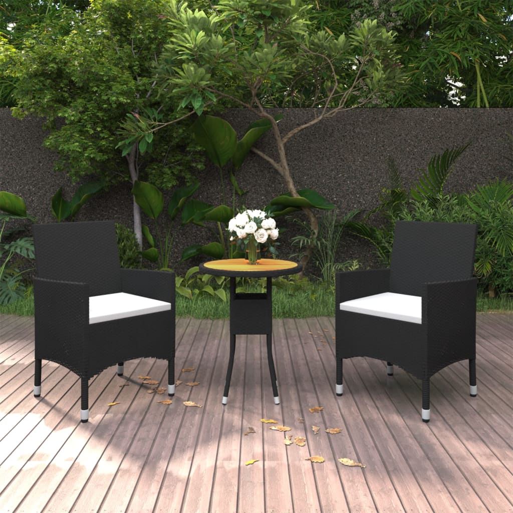 3-Tlg. Garten-Essgruppe Poly Rattan