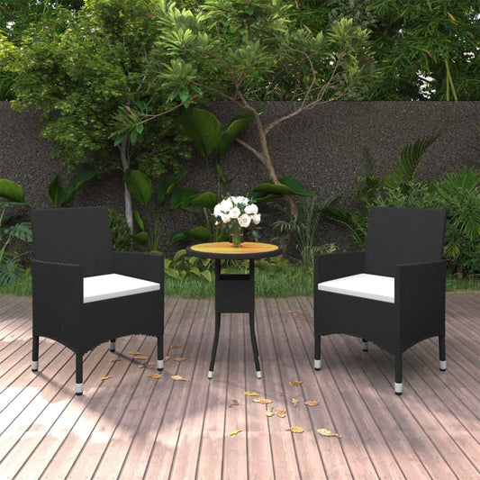3-Tlg. Garten-Essgruppe Poly Rattan