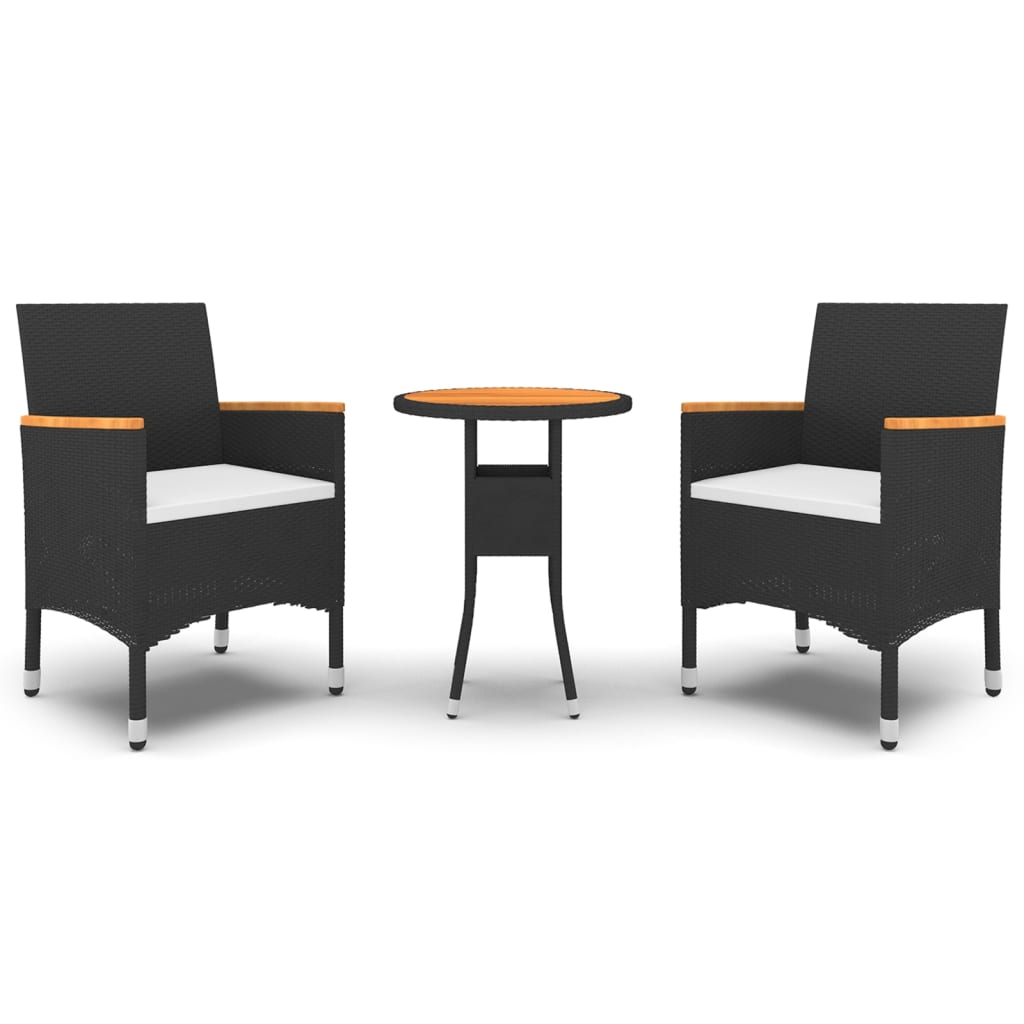 3-Tlg. Garten-Essgruppe Poly Rattan