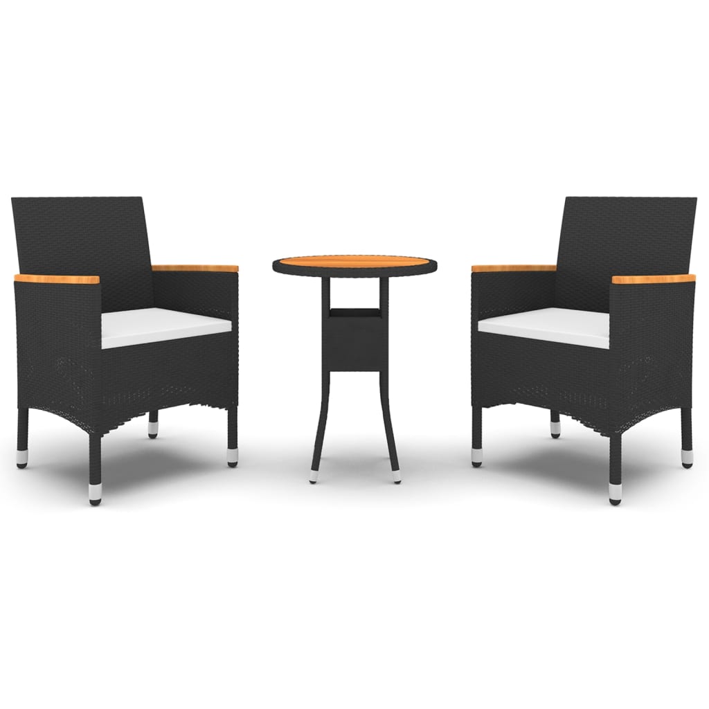 3-Tlg. Garten-Essgruppe Poly Rattan