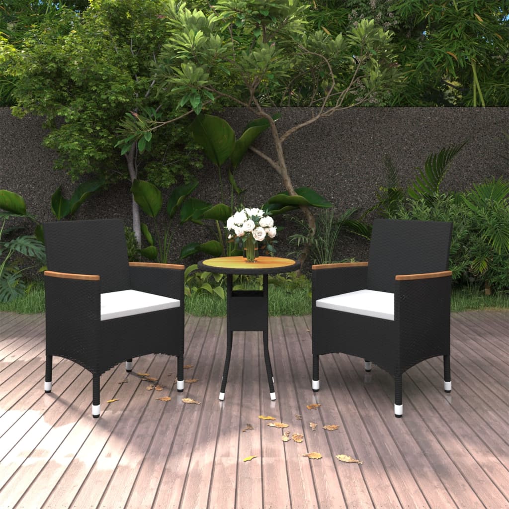 3-Tlg. Garten-Essgruppe Poly Rattan