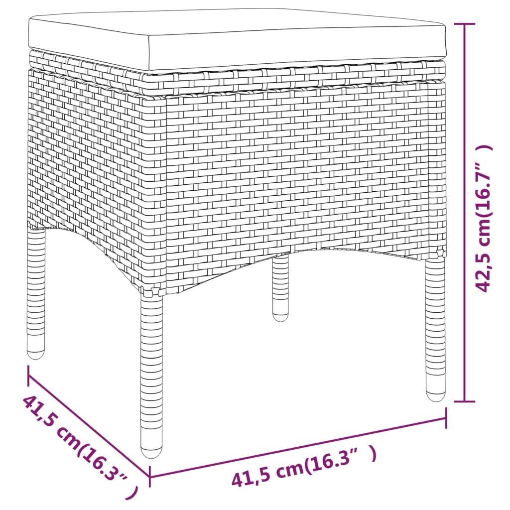 5-Tlg. Garten-Lounge-Set Poly Rattan