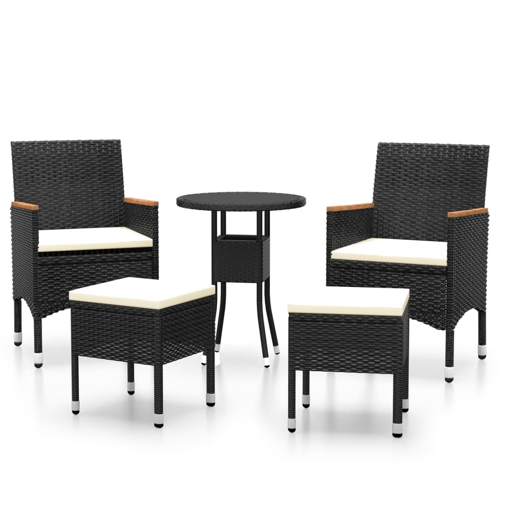 5-Tlg. Garten-Lounge-Set Poly Rattan