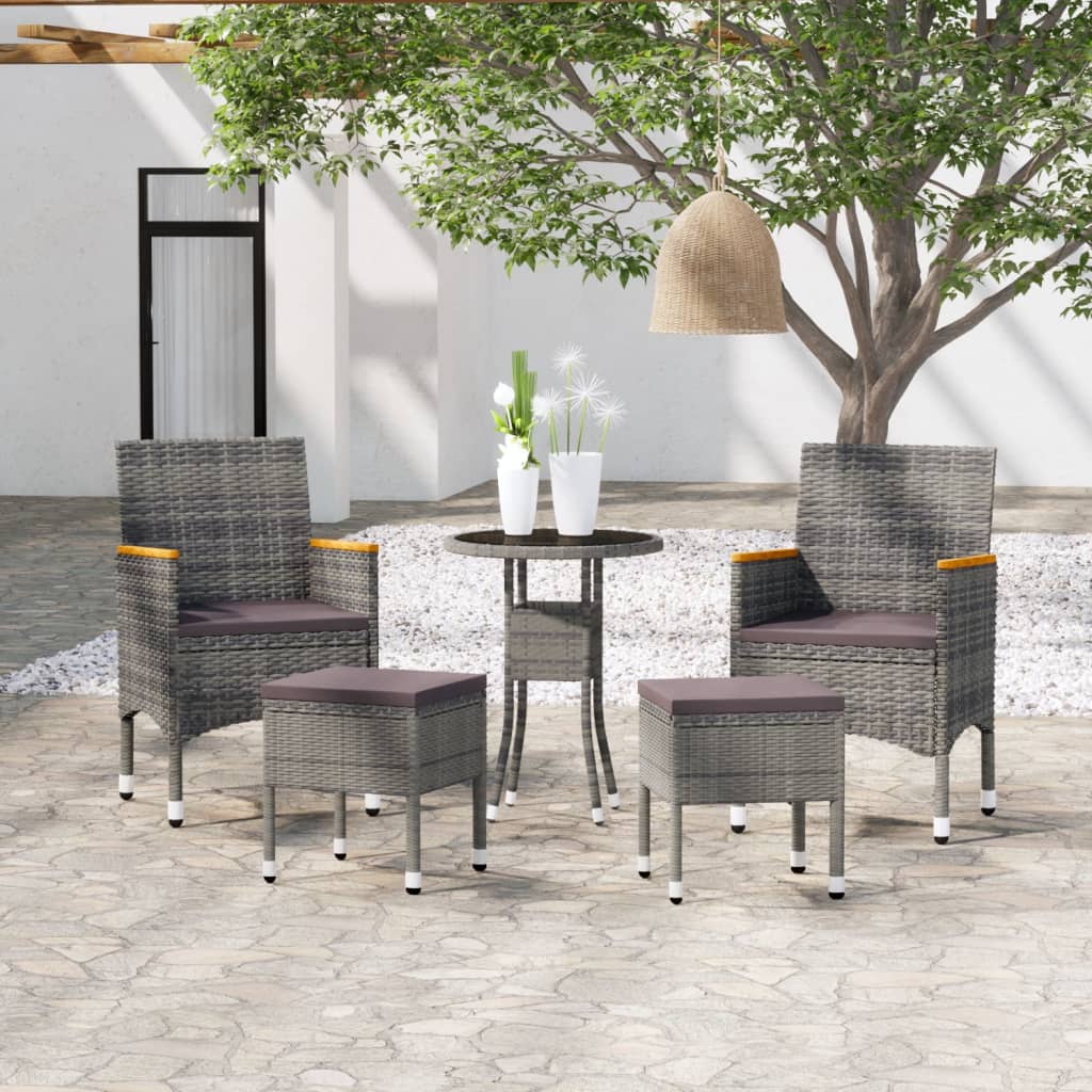 5-Tlg. Garten-Lounge-Set Poly Rattan