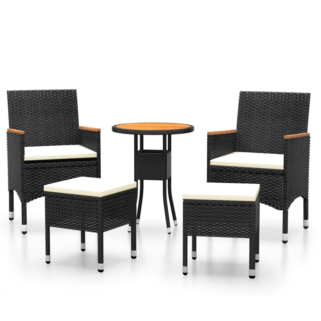 5-Tlg. Garten-Lounge-Set Poly Rattan