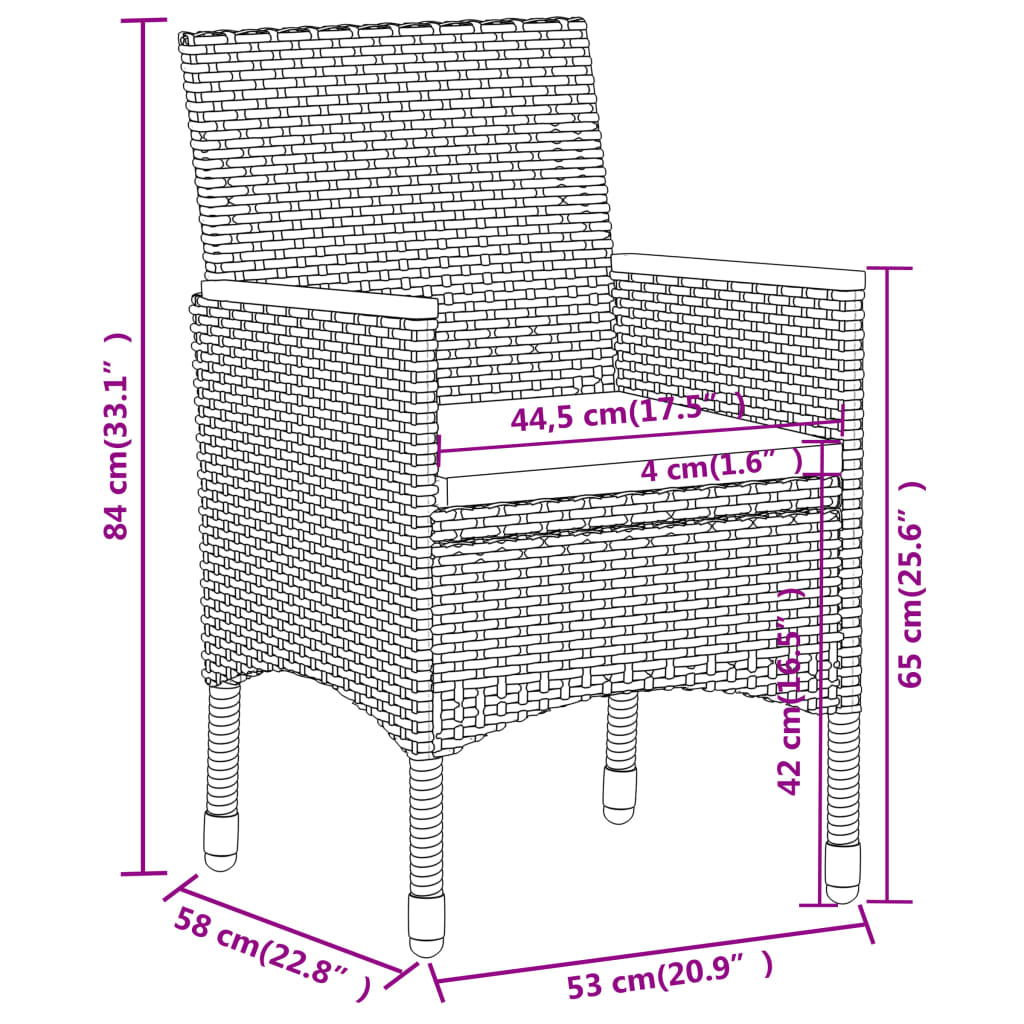 5-Tlg. Garten-Lounge-Set Poly Rattan
