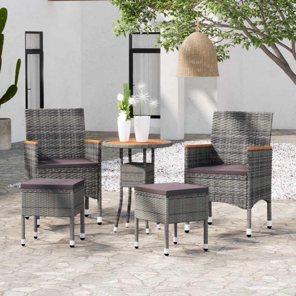 5-Tlg. Garten-Lounge-Set Poly Rattan