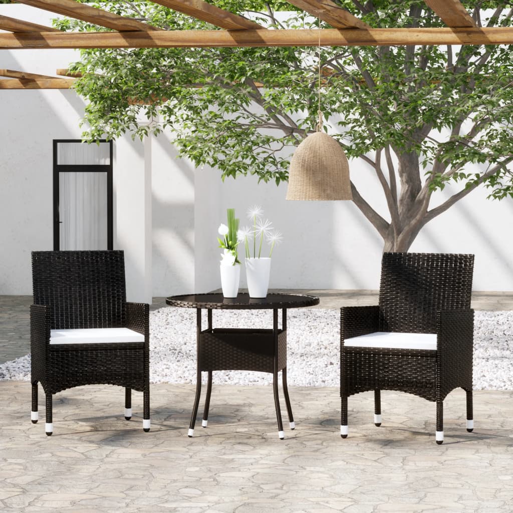 3-Tlg. Garten-Essgruppe Poly Rattan